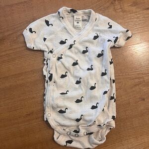 Kate Quinn Baby Romper with Swan Print